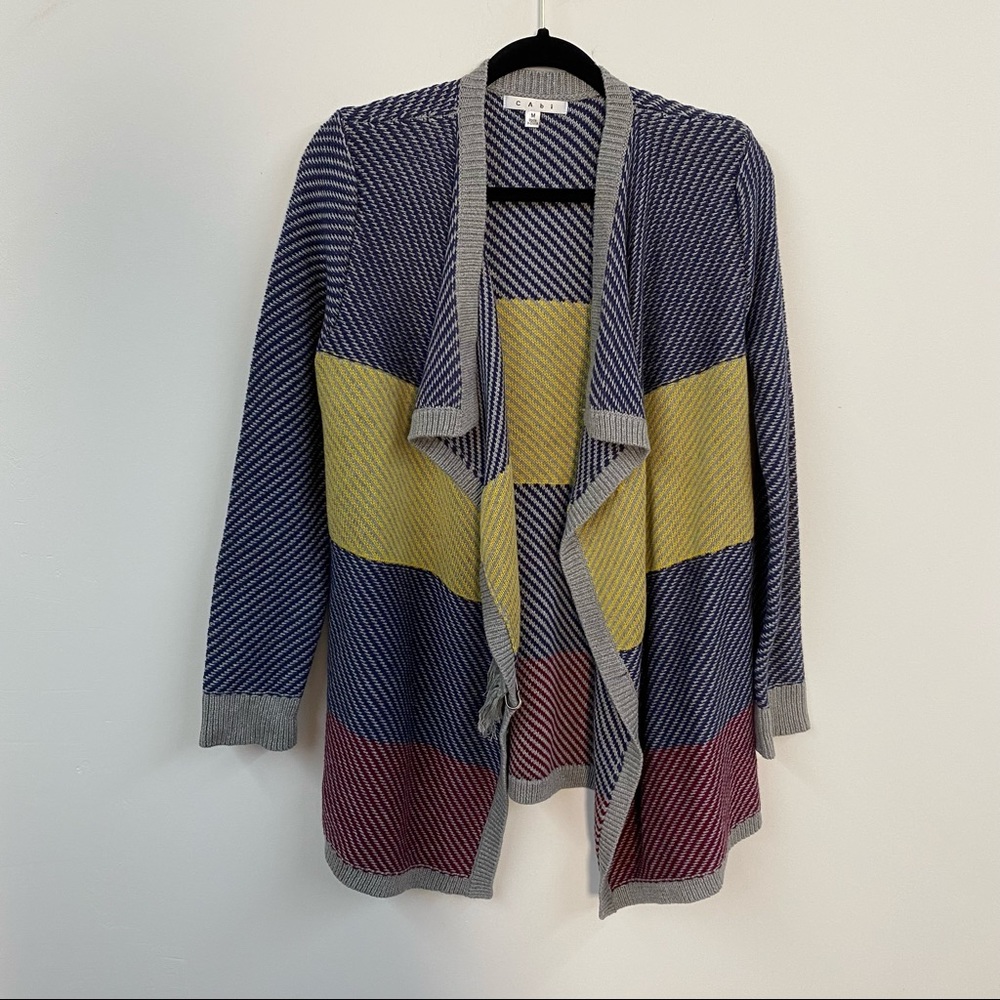 CAbi Style 467 Color Block Blanket Cardigan - Picture 2 of 11